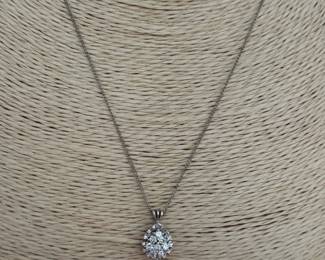 #32 - $250 14kt white gold pendant & chain 3.27gr