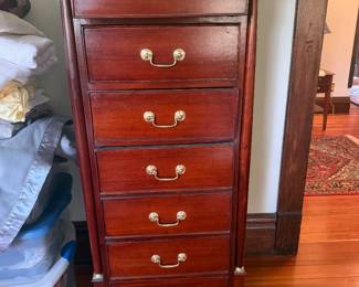 #47 - $200 - Tall lingerie chest 7 drawers flanked with columns 24x19x54
