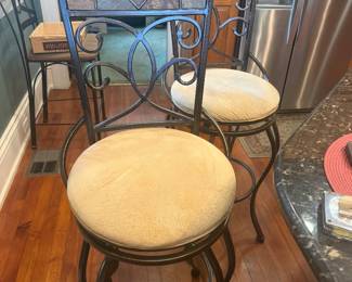 #34 - $150 - Barstools 2 iron with tile back 17x18x29 height to the seat