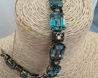 #19 - $50 Vintage English costume and blue glass bracelet
