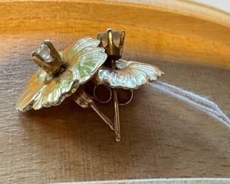 #9 - $180 14kt gold floral jackets & diamond studs