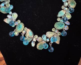#31 - $280 Vintage Kramer signed glass jelly bean beads necklace & earrings
