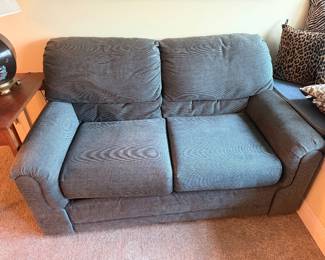 #60 - $70 - Loveseat blue gray 61Wx37Dx34T (need to bring your help as on 3rd floor or use our mover)