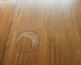#12 - $800 - Jacobean Circa 1930's dining table 5'L +12"x2 leaves x 44"Wx31T, 5 chairs, 1 captain chair