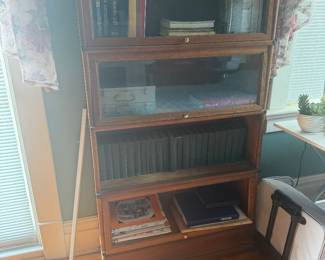 #41 - $275 - AS IS - Stacking lawyer's bookcase 34x10x63 missing 3 row glass and front - 4th row missing glass