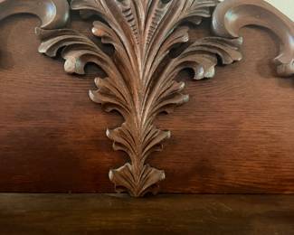 #22 - $700 - American oak antique carved sideboard with shelve & mirror back 48x21x70