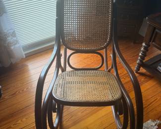 #37 - $160 - Bentwood rocking chair with cane seat & back 20x41x41T