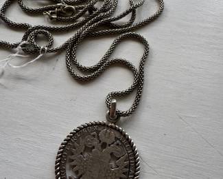 #17 - $80 Sterling tested chain & Austrian cut coin 1780 Maria Theresa Thaler