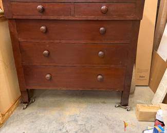 #66 - $300 - American Empire chest drawers (in workshop) 35x20x52