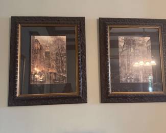 #9 - $120 - Set of 2 Rounten signed print Cathedral & NY City