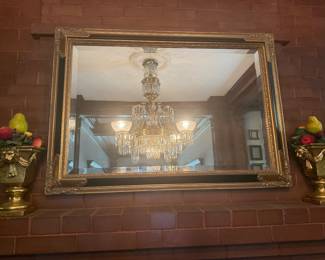 #24 - $80 - Black & gold rectangular mirror 31x42