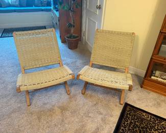#57 - $110 - Two folding chairs macramé 24x24x28