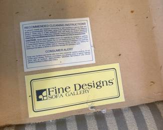 #26 - $250 - Fine Designs sofa green stripes 83x30xx31