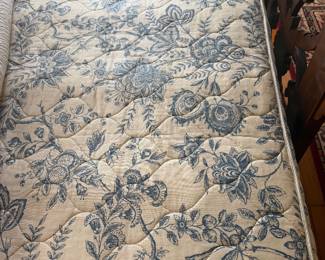 #45 - $700 - Antique carved mahogany bed on casters 57Lx64W with vintage mattress