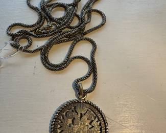 #17 - $80 Sterling tested chain & Austrian cut coin 1780 Maria Theresa Thaler