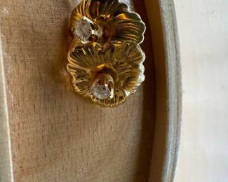 #9 - $180 14kt gold floral jackets & diamond studs