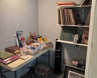 records and arts & craft supplies