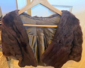 #50 - $110 -Reddish Brown mink cape