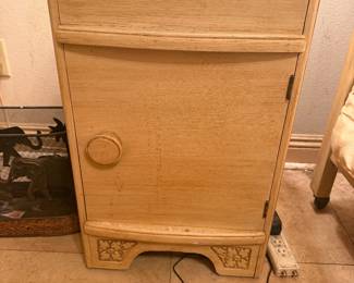 #58 - $180 -Full size bed frame (no mattress) & night stand
