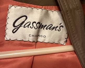 53B-$90 - Leather light tan made by Glassman's Chicago / fox collar