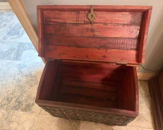 #45 - $150 -Middle Eastern trunk metal / brass/wood 25x17x23