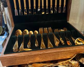 #83 - $150 -German brass flatware 24kt plated