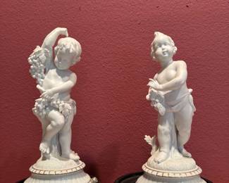 #79 -$70 -Gubserman white porcelain set of 2 cherubs