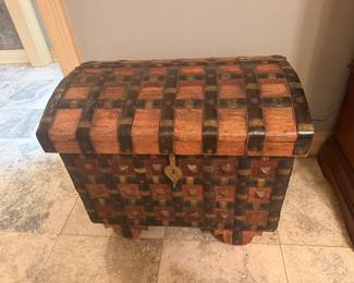 #45 - $150 -Middle Eastern trunk metal / brass/wood 25x17x23