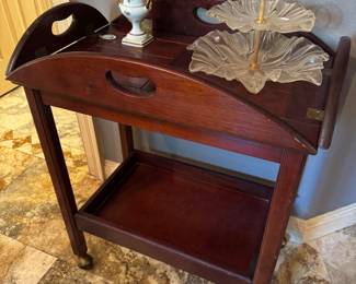 #12 - $110 -Campaign style rolling cart 28x18x33