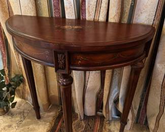 #6 - $100 -Inlaid new console half moon 30x12x33