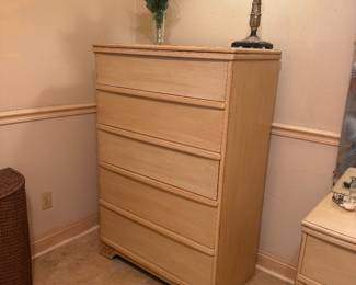 #56 - $150 -Cream dresser 5 drawers 35wx20dx51t