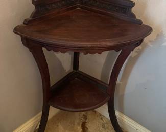 #13 - $100 - Antique corner side shelve/table 21x15x31