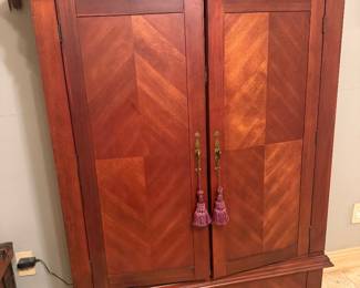 #46 - $700 -Collezione Europa king size bedroom set - bed/2 night chests/ 1 armoire - mattress not included