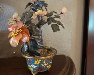 #32 - $46 - Jade tree in cloisonnee planter 5x8