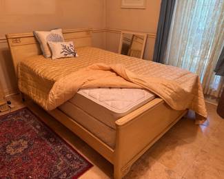 #58 - $180 -Full size bed frame (no mattress) & night stand