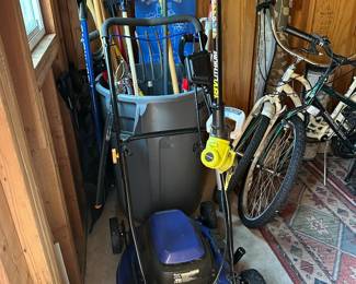 Lawnmower, Bikes, Weed-whacker, Rugs, Rakes