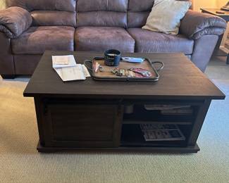 Coffee Table with sliding door/storage