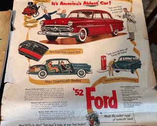 VINTAGE MAGAZINE AD FOR 52 FORD