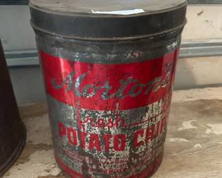 MORTON'S METAL POTATO CHIP TIN