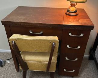 MONTGOMERY WARDS MID CENTURY SEWING MACHINE CABINET