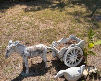 CONCRETE DONKEY AND CART