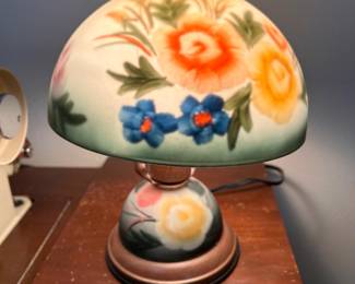 SMALL PAINTED GLASS TOUCH LAMP
