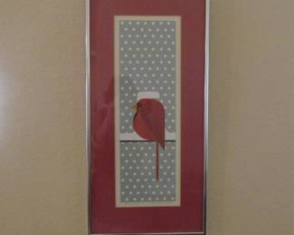 "Cool Cardinal" Signed Limited Edition Framed Serigraph Print by Charley Harper
