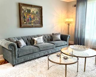 Bernhardt 9 ft chesterfield sofa
