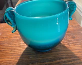 Turquoise Sevres crystal bowl