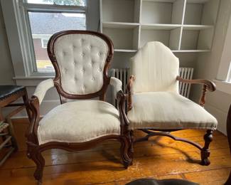 French upholstered armchairs