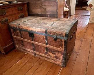 Victorian domed steamer trunk