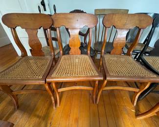 Antique fiddleback chairs