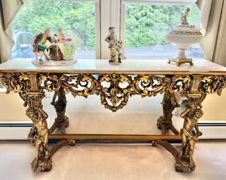 Baroque Marble top Console 