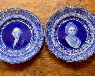 $195~ Pair of Ridgway Flow Blue Plates